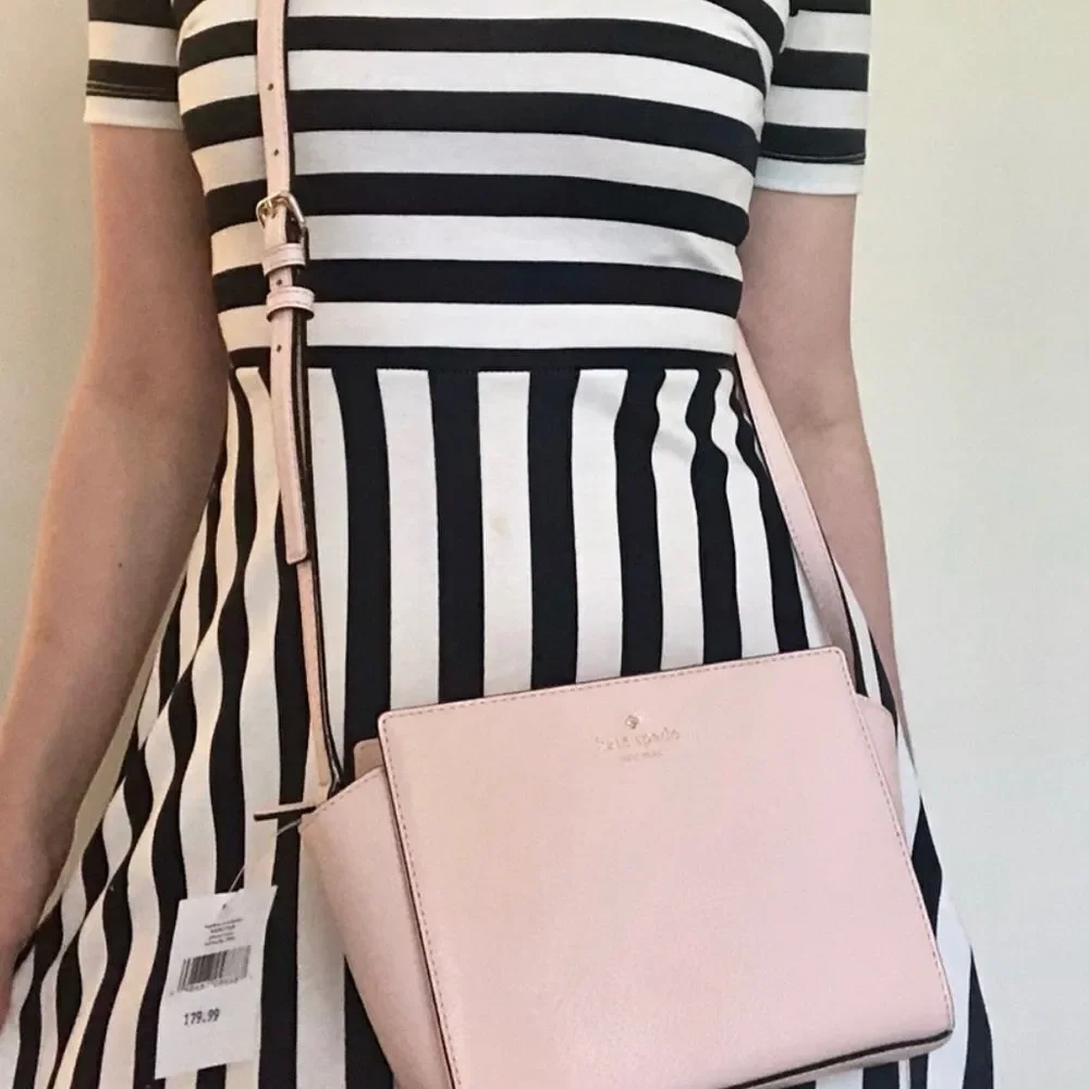 Kate Spade NWOT Grand Street Hayden Dusty Pink Peony Leather Crossbody